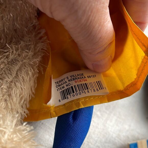 Vintage Terry’s Village Omaha Nebraska plush Teddy in rain Duck umbrella - Picture 5 of 11
